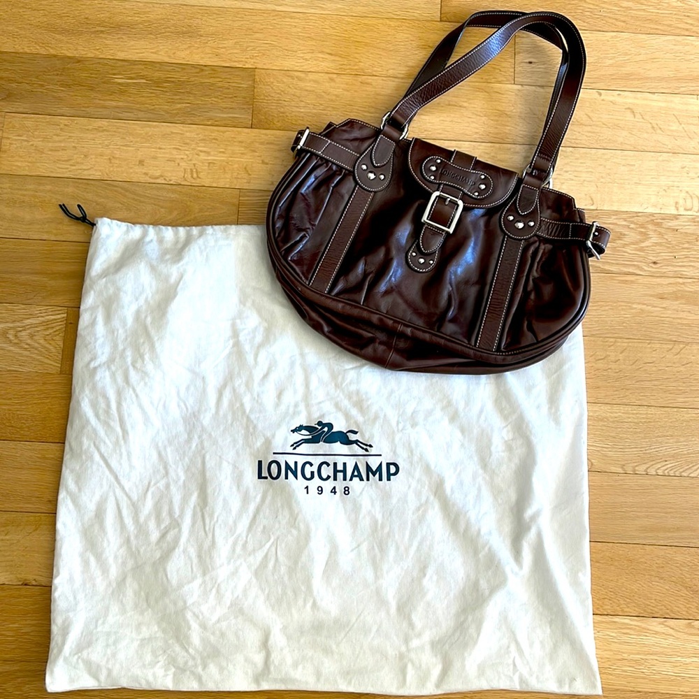 Gently used Longchamp brown leather satchel